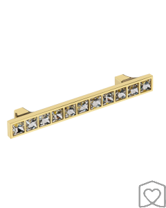 Kit 10 Puxador Reto Cristal Dourado 2,6cm Italy Line IL4410 1