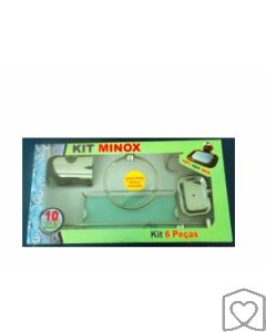 Kit Banheiro 6 Peças Aço 304 Polido Vidro Fume Minox 1