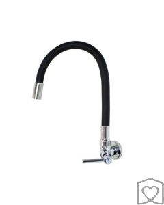Torneira com Bica Alta Flexível Mesa Preto Metalkit 1187 P34 1